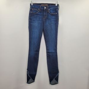 Joe's Icon Mid Rise Skinny Ankle Jeans Frayed Blue NEW